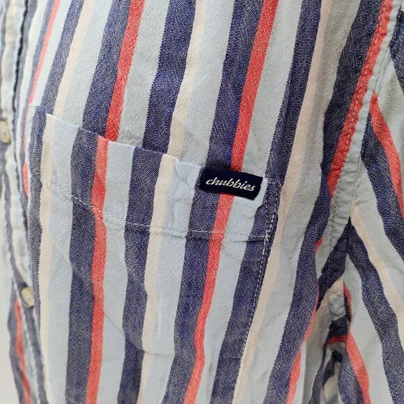 Chubbies Mens XSmall Classy Poplin Friday Shirt Button Down Striped - Picture 5 of 15